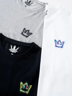 Jigga Wear Komplet t-shirtów Zestaw 3 T-Shirtów Męskich Czarna / Biała / Szara Jigga Wear Mini Spray S Kolorowy Regular Fit