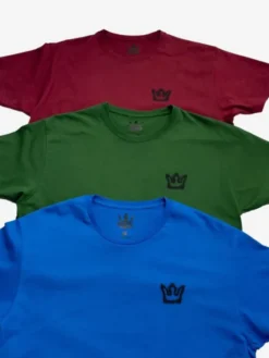 Jigga Wear Komplet t-shirtów Zestaw 3 T-Shirtów Męskich Niebieska / Bordowa / Zielona Jigga Wear Color Spray L Niebieski Reglan Fit