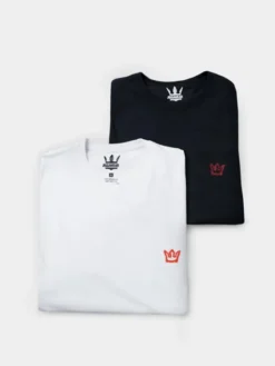 Jigga Wear Komplet t-shirtów Zestaw 2 T-Shirtów Męskich Czarny I Biały Jigga Wear Color Spray XXL Czarny Regular Fit