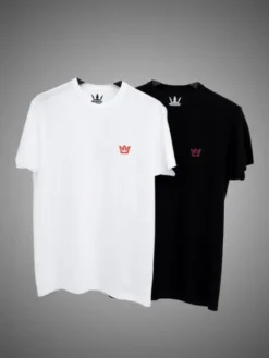 Jigga Wear Komplet t-shirtów Zestaw 2 T-Shirtów Męskich Czarny I Biały Jigga Wear Color Spray XXL Czarny Regular Fit