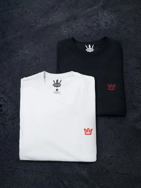 Jigga Wear Komplet t-shirtów Zestaw 2 T-Shirtów Męskich Czarny I Biały Jigga Wear Color Spray XXL Czarny Regular Fit