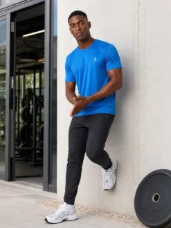 Jigga Wear Koszulka techniczna 131611 Niebieski Regular Fit