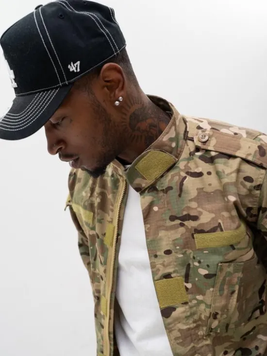 Jigga Wear Kurtka wielofunkcyjna Moro Camo Wojskowa bluza taktyczna do mundur ripstop 129990 Beżowy Regular Fit