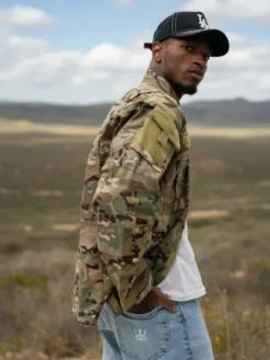 Jigga Wear Kurtka wielofunkcyjna Moro Camo Wojskowa bluza taktyczna do mundur ripstop 129990 Beżowy Regular Fit