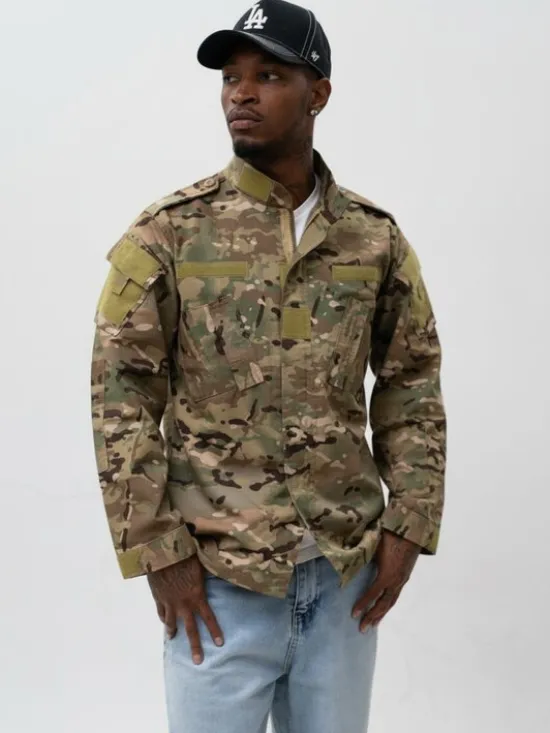 Jigga Wear Kurtka wielofunkcyjna Moro Camo Wojskowa bluza taktyczna do mundur ripstop 129990 Beżowy Regular Fit