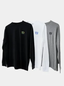 Jigga Wear Longsleeve Zestaw 3 Koszulek Z Długim Rękawem Czarna / Szara / Biała Jigga Wear Mini Spray S Czarny Regular Fit