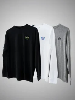 Jigga Wear Longsleeve Zestaw 3 Koszulek Z Długim Rękawem Czarna / Szara / Biała Jigga Wear Mini Spray S Czarny Regular Fit