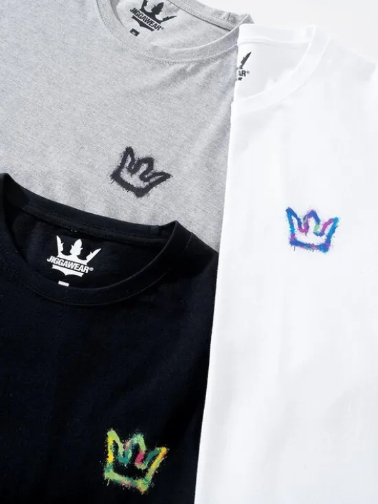 Jigga Wear Longsleeve Zestaw 3 Koszulek Z Długim Rękawem Czarna / Szara / Biała Jigga Wear Mini Spray S Czarny Regular Fit