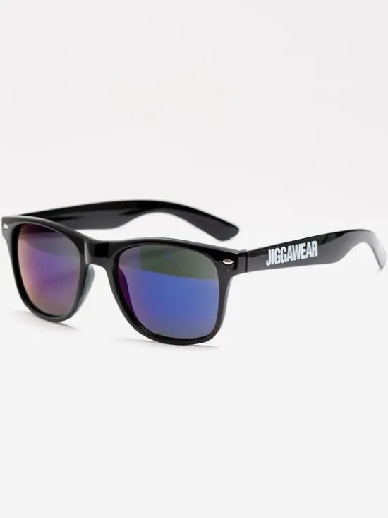 Jigga Wear Okulary przeciwsłoneczne Okulary Przeciwsłoneczne Czarne / Fioletowe Lustro Jigga Wear Name Wayfarer uni Czarny