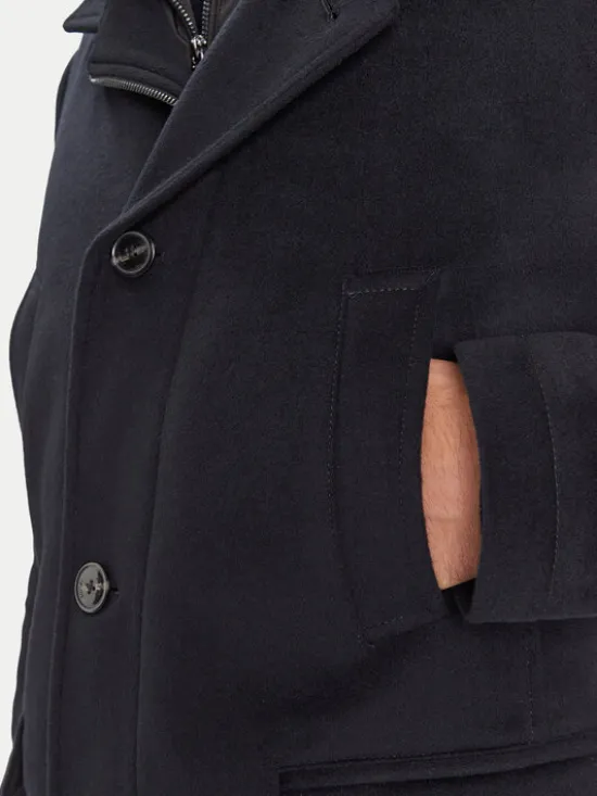 JOOP! Płaszcz wełniany 17 JO-48Gary 30048807 Granatowy Regular Fit