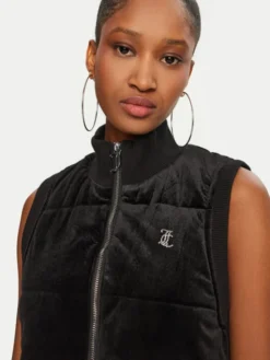 Juicy Couture Bezrękawnik Thunder JCOGL224555 Czarny Slim Fit