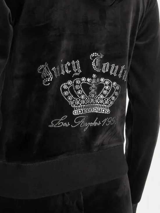 Juicy Couture Bluza Gothic Crown JCBAS126805 Czarny Slim Fit