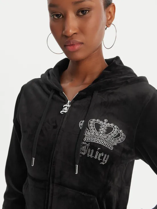Juicy Couture Bluza Gothic Crown JCBAS126805 Czarny Slim Fit