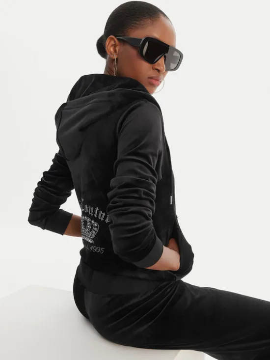Juicy Couture Bluza Gothic Crown JCBAS126805 Czarny Slim Fit