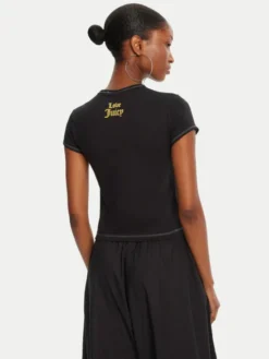 Juicy Couture T-Shirt JCNCT225460 Czarny Regular Fit