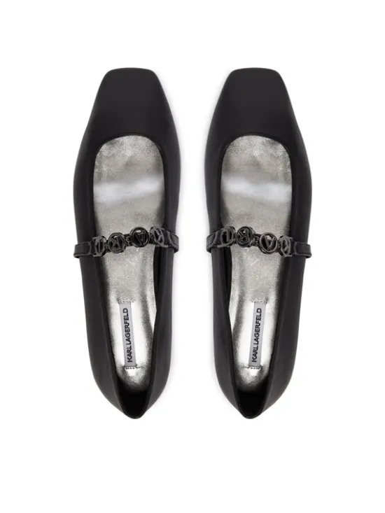 KARL LAGERFELD Baleriny Konnie KL40196 Czarny