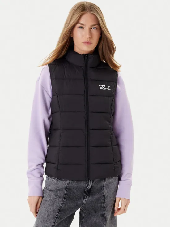 KARL LAGERFELD Bezrękawnik A1W15048 Czarny Regular Fit