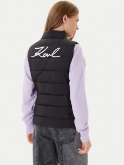 KARL LAGERFELD Bezrękawnik A1W15048 Czarny Regular Fit