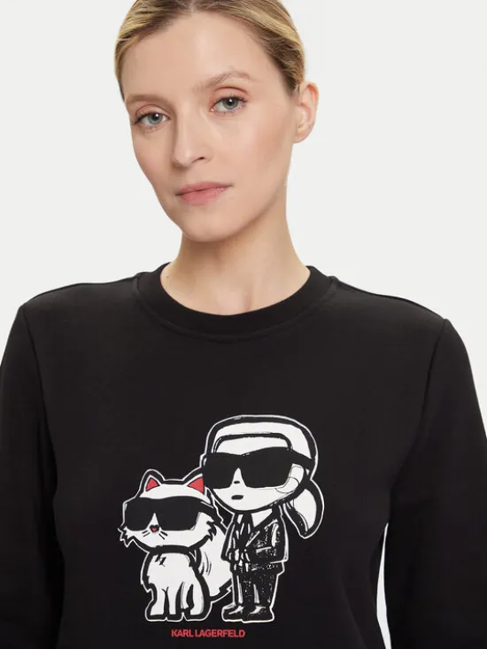 KARL LAGERFELD Bluza A4W20045 Czarny Regular Fit