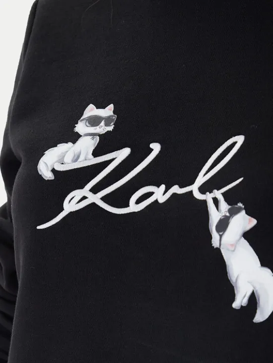 KARL LAGERFELD Bluza B1W20031 Czarny Regular Fit