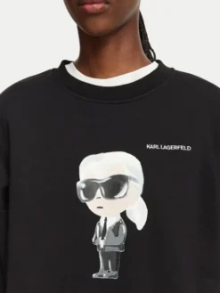KARL LAGERFELD Bluza B3W20049 Czarny Regular Fit