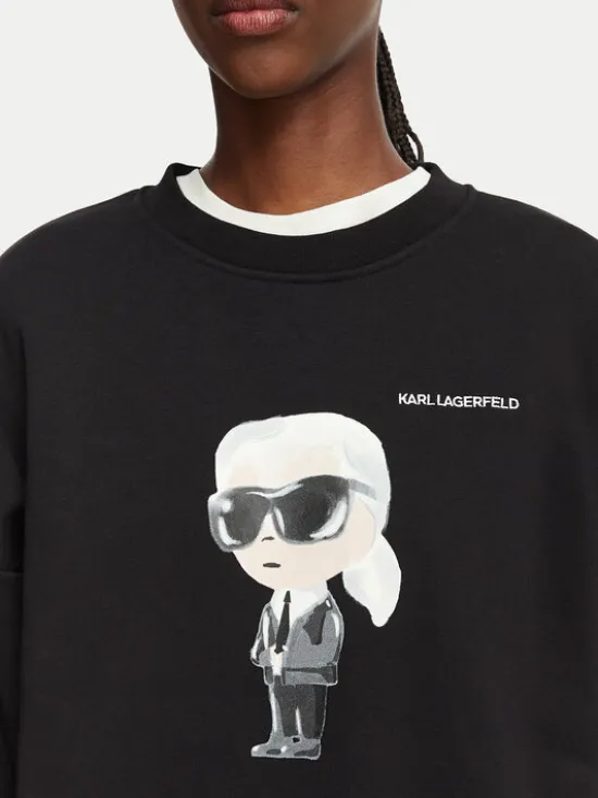 KARL LAGERFELD Bluza B3W20049 Czarny Regular Fit