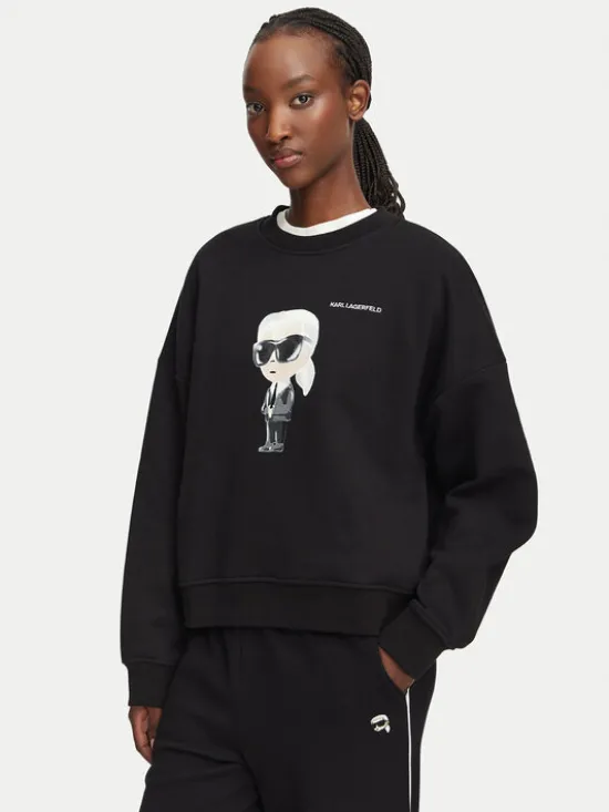 KARL LAGERFELD Bluza B3W20049 Czarny Regular Fit