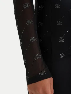 KARL LAGERFELD Bluzka B1W17024 Czarny Slim Fit
