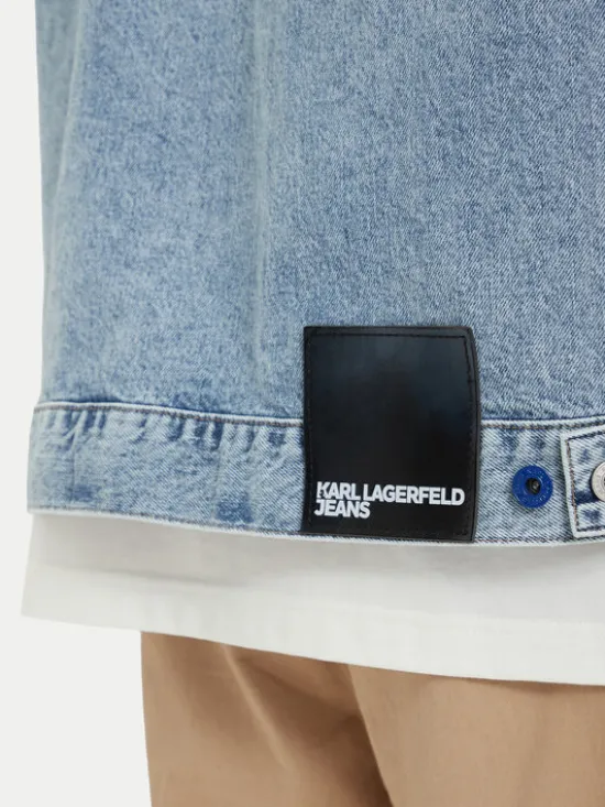 Karl Lagerfeld Jeans Kamizelka B2M14024 Niebieski jasny Regular Fit