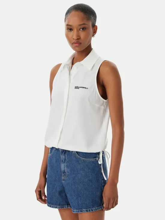 Karl Lagerfeld Jeans Kamizelka B2W11020 Biały Regular Fit