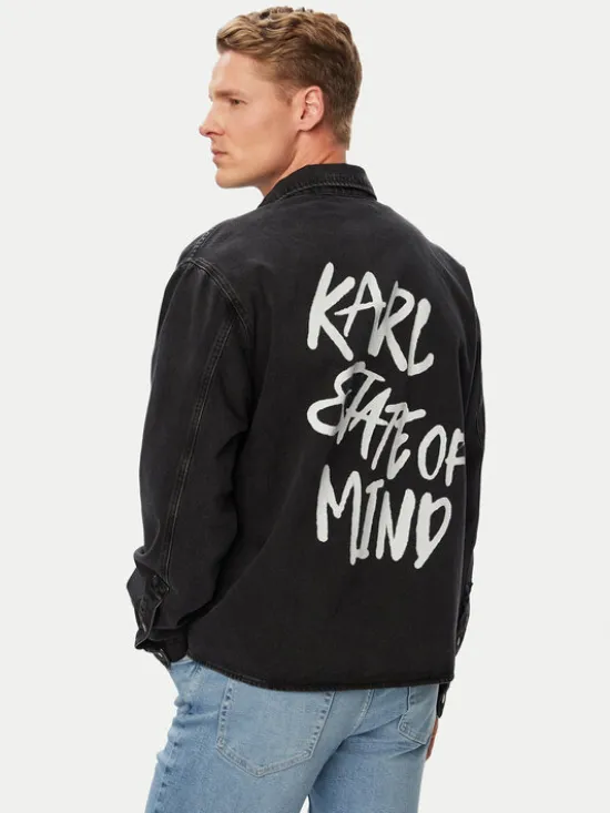 Karl Lagerfeld Jeans Kurtka jeansowa B3M16005 Czarny Regular Fit