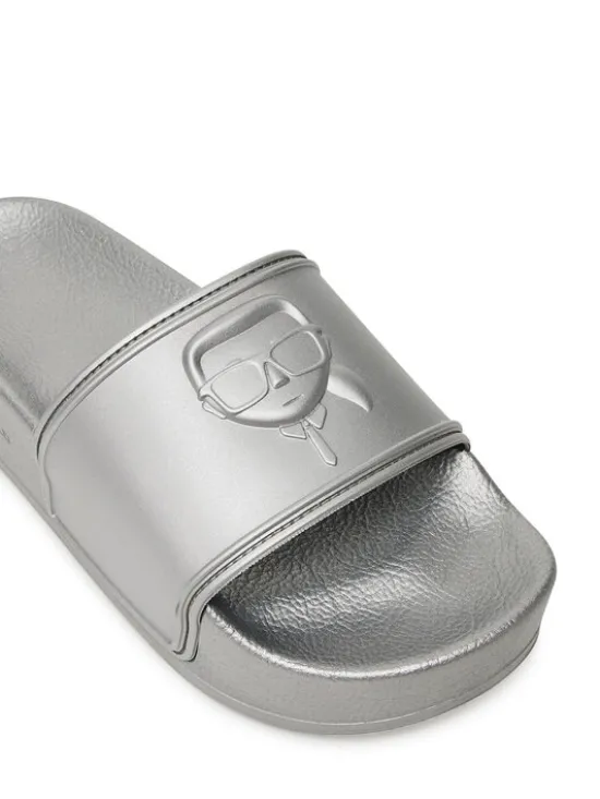 KARL LAGERFELD Klapki Kondo Maxi KL80819M Srebrny