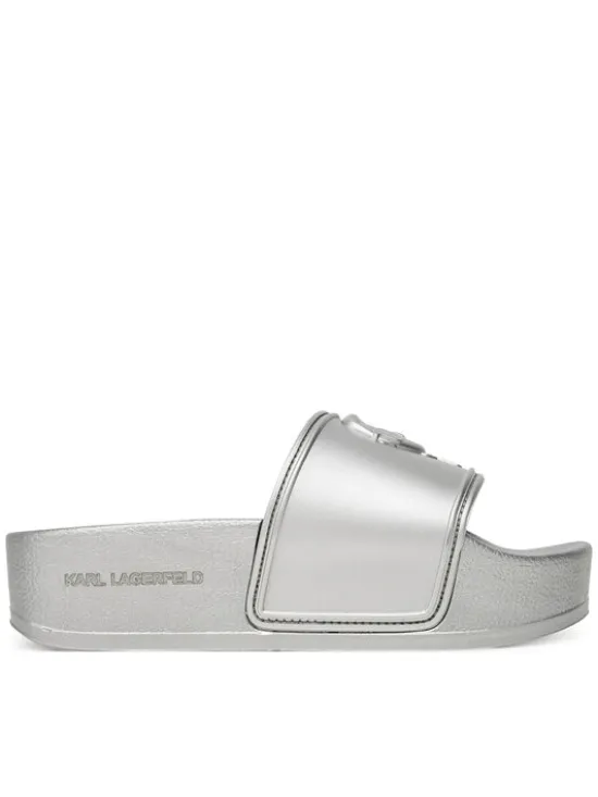 KARL LAGERFELD Klapki Kondo Maxi KL80819M Srebrny