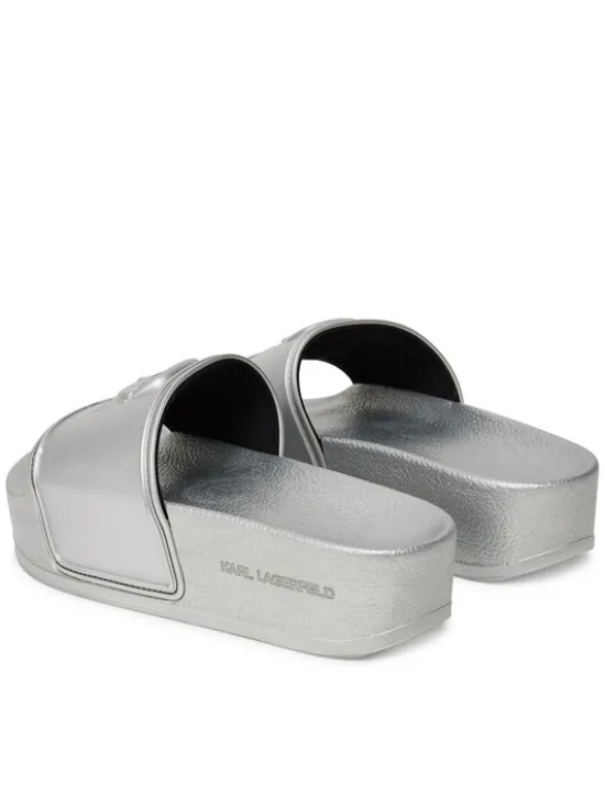 KARL LAGERFELD Klapki Kondo Maxi KL80819M Srebrny