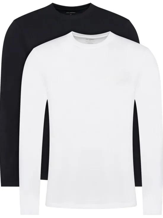 KARL LAGERFELD Komplet t-shirtów A4M47003 Czarny Regular Fit