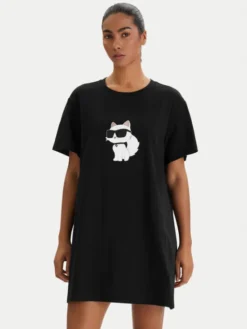 KARL LAGERFELD Koszula nocna B1W45003 Czarny Relaxed Fit