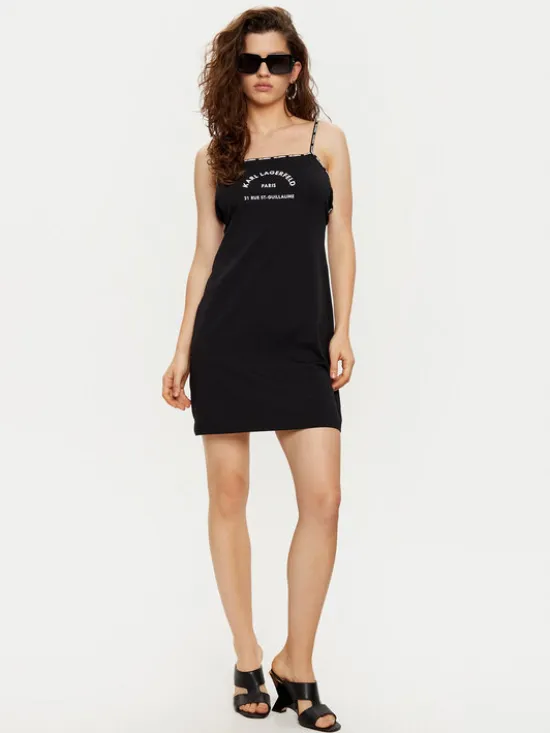 KARL LAGERFELD Koszula nocna A1W46081 Czarny Regular Fit