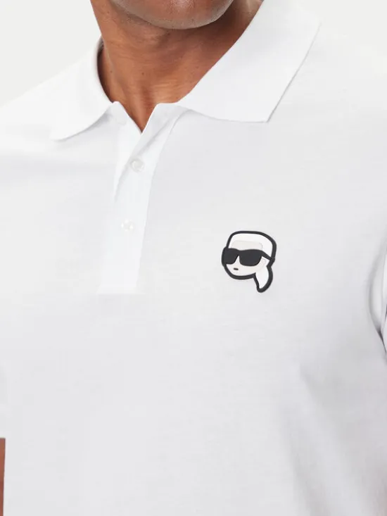 KARL LAGERFELD Polo 745710 500224 Biały Regular Fit