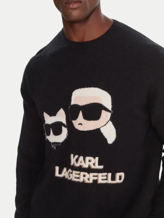 KARL LAGERFELD Sweter 655030 554306 Czarny Regular Fit