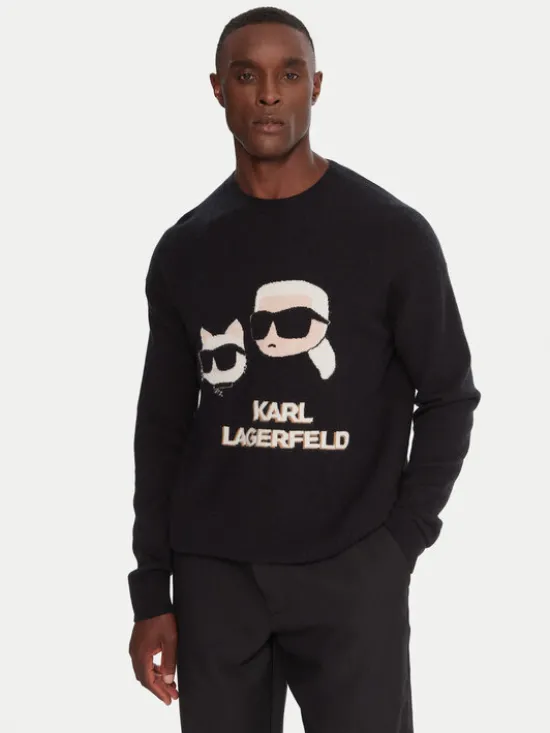 KARL LAGERFELD Sweter 655030 554306 Czarny Regular Fit