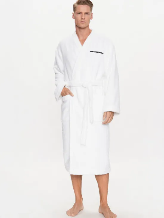 KARL LAGERFELD Szlafrok Ikonik 230M2185 Biały