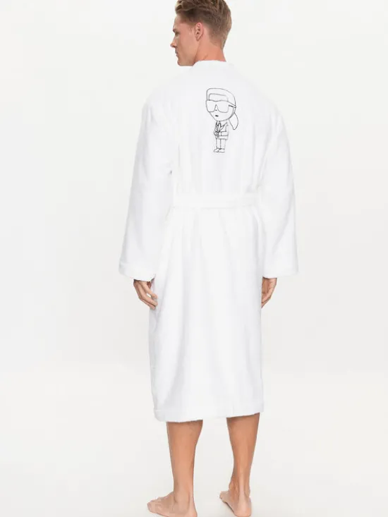 KARL LAGERFELD Szlafrok Ikonik 230M2185 Biały