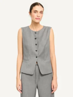 KMX Kamizelka 192930017 Szary Fitted Fit