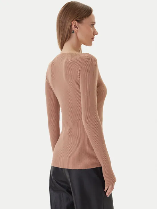 Kontatto Sweter 3M0818C Beżowy Slim Fit