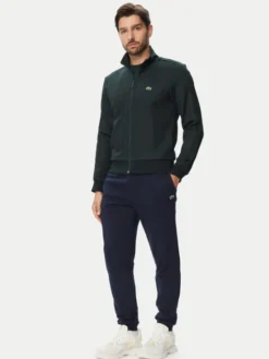 Lacoste Bluza SH1368 Zielony ciemny Regular Fit