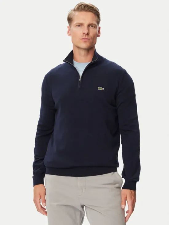 Lacoste Sweter AH1980 Granatowy Classic Fit