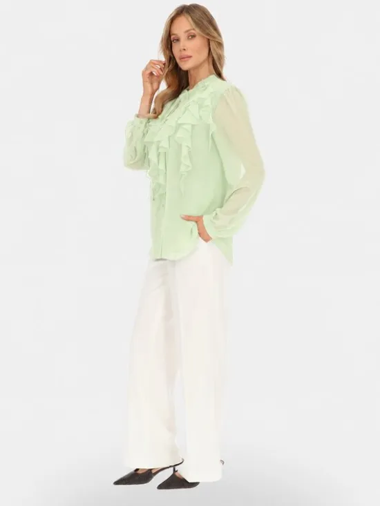 L’AF Bluzka Boho Zielony jasny Regular Fit