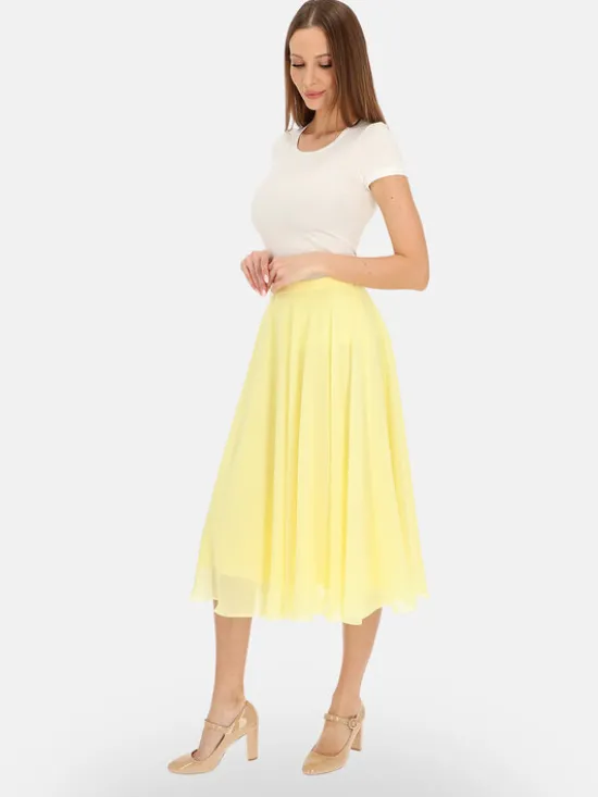 L’AF Spódnica midi Dori Żółty Regular Fit