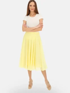 L’AF Spódnica midi Dori Żółty Regular Fit