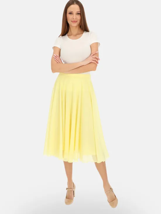 L’AF Spódnica midi Dori Żółty Regular Fit